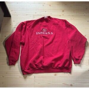 Vintage University Of Indiana UI Hoosiers Crewneck Sweater Size 2XL Tultex Red